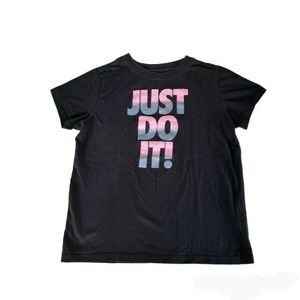 Nike Girls "Just Do It" Black Tee L